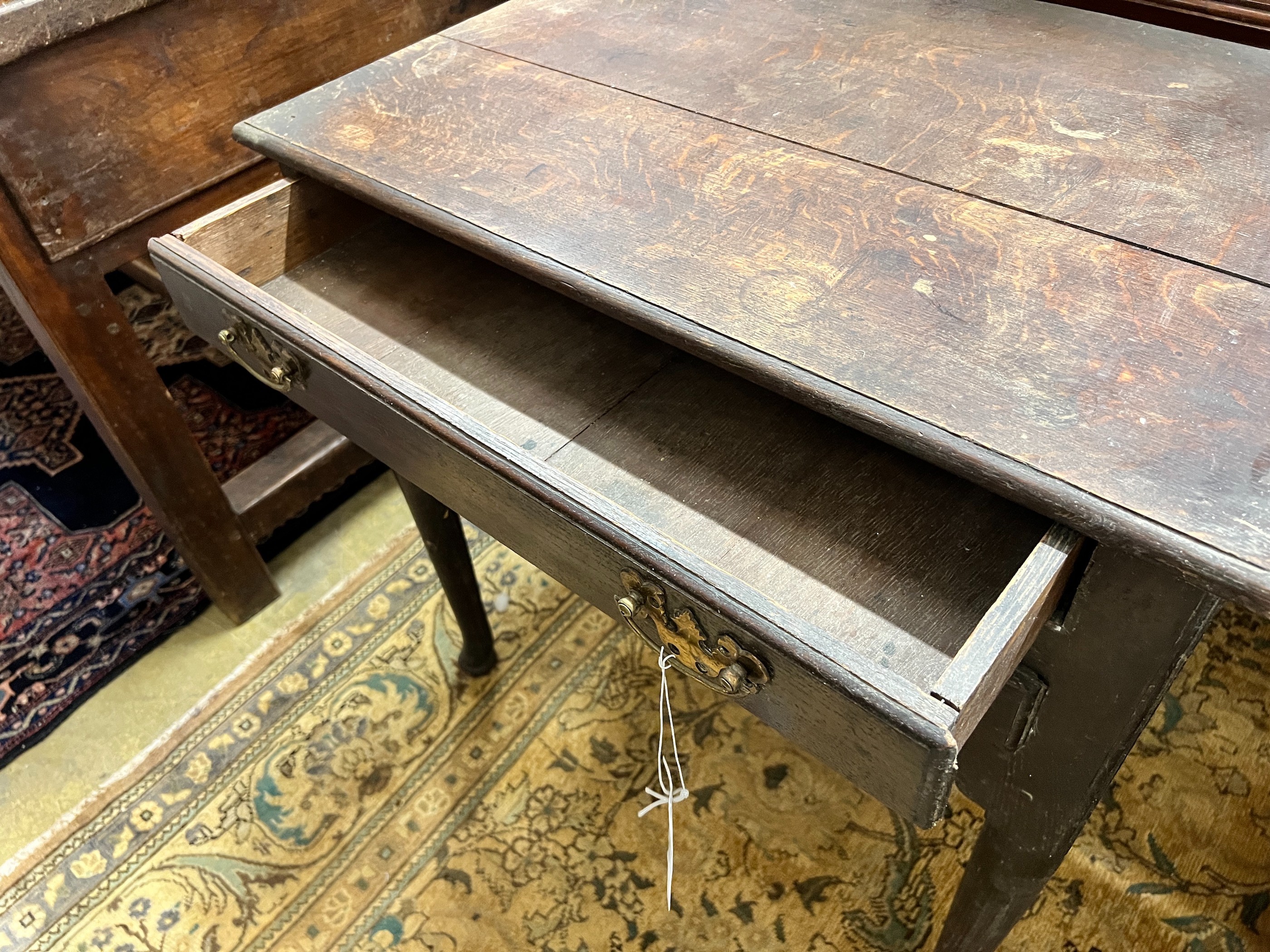 A George III oak side table, width 72cm, depth 49cm, height 71cm